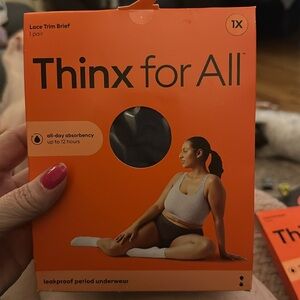 Woman’s size 1x Thinx for all leakproof period underwear lace trim briefs
